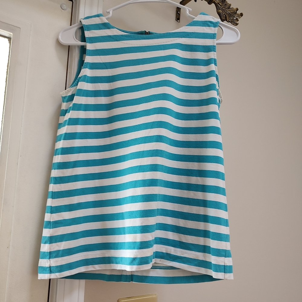 Loft Aqua White Striped Tank - SP